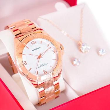 Imagem de Relógio Feminino Champion Ana Hickmann Rosé Analógico AH20024Z