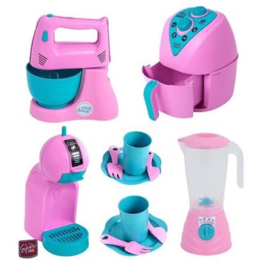 Imagem de Kit Cozinha Eletrodomésticos Comidinhas Brinquedo 25pcs - Altimar