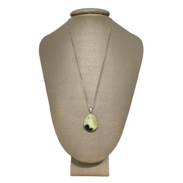 Imagem de Colar 50Cm Prata 925: Serpentinita Polida Elegante P Vecchio