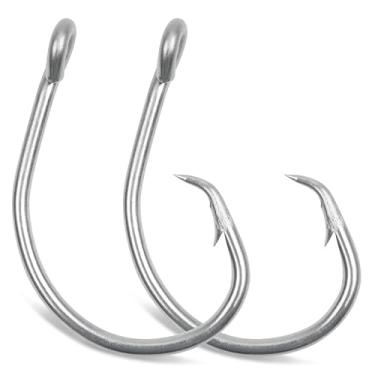 Imagem de Ganchos circulares de atum de aço inoxidável, 30 peças, 3 ganchos fortes de água salgada, ultra afiados para tubarões de atum, marlin, peixe-espada, tamanho 5/0-10/0