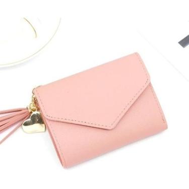 Imagem de Carteira Feminina Pequena Slim Porta Cartao Couro Luxo Look - AS, Rosa