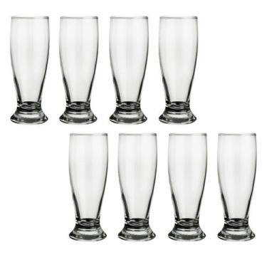 Imagem de Jogo 8 Copos Vidro Transparente Munich 300ml Chopp Bar Nadir - NADIR F