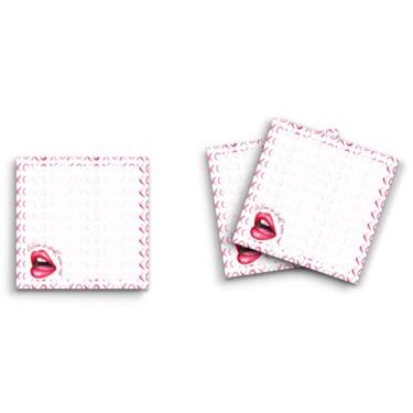 Imagem de Butler in the Home Sticky Notes Pacote com 3 7,6 cm x 7,6 cm, 50 folhas por bloco, When in Doubt Wear Red Lips, Batom, Maquiagem, XO, Borda Branca, Bloco de notas engraçado, papel planejador de diário