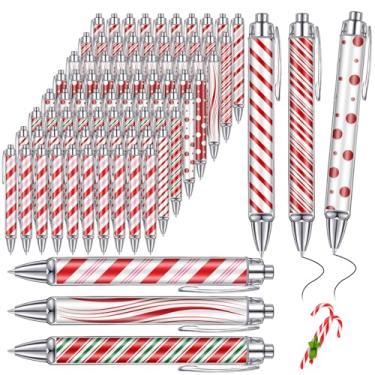 Imagem de Epakh 24 canetas esferográficas de Natal, bengala doce, retrátil, presente com fragrância de hortelã-pimenta, desenho animado, caneta de tinta preta para agradecimento de Natal, escola, escritório