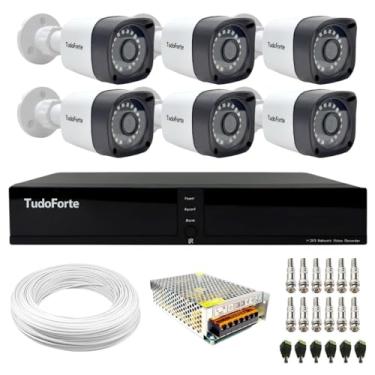 Imagem de Kit 6 Câmeras Bullet Tudo Forte TF 2020 B Full HD 1080p Visão Noturna 20M Proteção IP66 + DVR Tudo Forte TFHDX 3308 8 Canais
