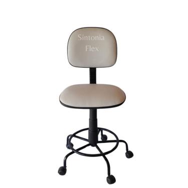 Imagem de Cadeira Secretaria Regulagem Altura Base Ferro Rodízio E