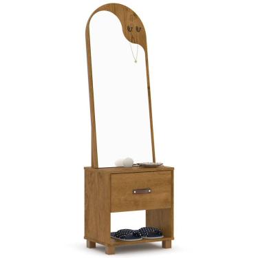 Imagem de Toucador Penteadeira com Espelho 1 Gaveta Organic Freijó - EJ Móveis