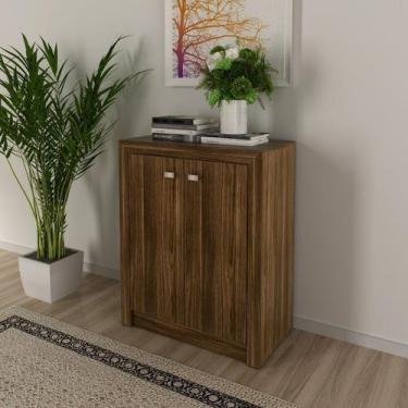 Imagem de Balcão para Escritório 60cm com 2 Portas e 1 Prateleira MDP Nogal Tecn