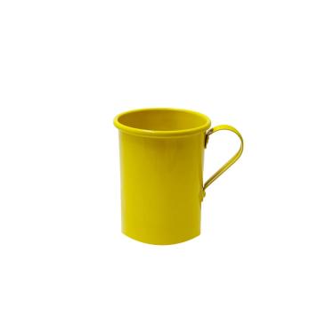 Imagem de Caneca de Aluminio Amarela Chopp Drink Cappucino Retro 375ml