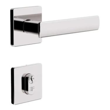 Imagem de Fechadura Extena 3f 740e/117 Roseta Quadrada Cromada
