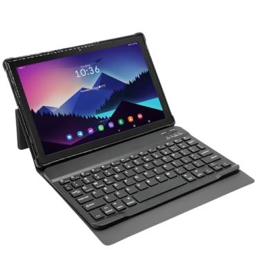 Imagem de Tablet E1035 10.1" 256GB/ 8GB RAM Bateria 6000mAh, Android 14, Octa Core, Câmera 13MP Dual Chip com Capa e Teclado para Trabalho e Estudos (Cinza)