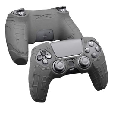 Imagem de Luck&Link Capa tática para controle PS5, estilo tático antiderrapante | enseada protetora de silicone (cinza cimento)