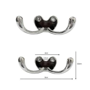 Imagem de Kit c/2 Cabides Duplos de Metal Chapolim para Pendurar Bolsas, Toalhas