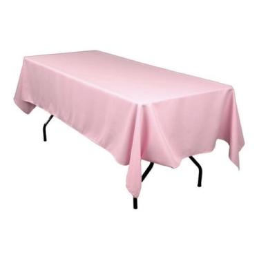 Imagem de Toalha de Mesa Oxford Grossa Retangular Decorativa para Sala de Jantar – Diversas Cores (Azul BB,Liso)