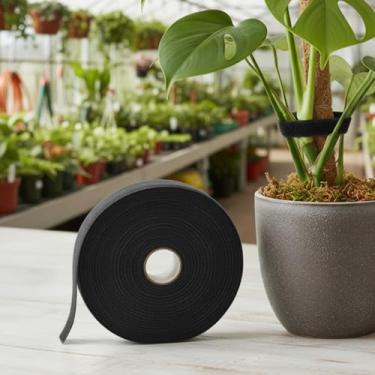 Imagem de Fita de amarração verde para plantas — Rolo reutilizável de fita para plantas de jardim, laços multifuncionais para plantas (33/82 pés × 0,99 cm de largura, 1 rolo)