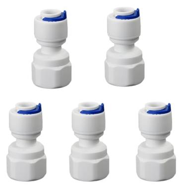 Imagem de Rosca fêmea de 1/10.2 cm reta x mangueira PE de 1/10.2 cm OD encaixe de conexão rápida para junta de plástico de filtro de água de osmose reversa RO, dispensador de bebidas e sistemas de filtração