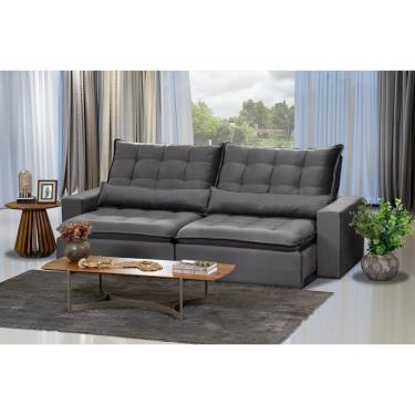 Imagem de Sofá Modular 5 Lugares 2.50M Retrátil E Reclinável Cinza
