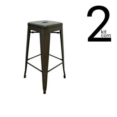 Imagem de Conjunto 2 Banquetas Tolix Média - Bronze