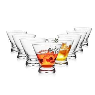 Imagem de OUWO Conjunto de 8 copos de martini, copos de coquetel de martini sem haste de 227 g para Margarita, Cosmopolitan, Manhattan, Home Bar, Gimlet, Pisco Sour, Brandy, Crystal Clear