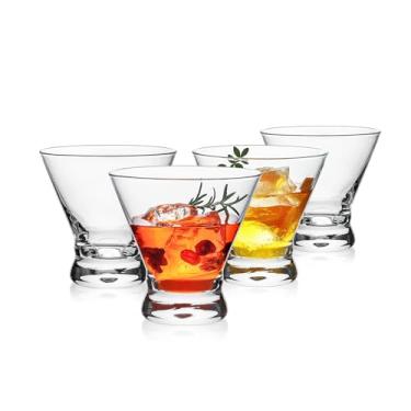 Imagem de OUWO Conjunto de 4 copos de martini, copos de coquetel de martini sem haste de 227 g para Margarita, Cosmopolitan, Manhattan, Home Bar, Gimlet, Pisco Sour, Brandy, Crystal Clear