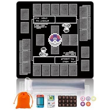 Imagem de Cylvenor Premium PTCG playmat Set - 24x24 for Pokemon mat with 22 Damage counters and Storage Bag - Ideal for PTCG Board Game and TCG Play(Style4)