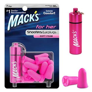 Imagem de Mack's Para seus protetores auriculares de espuma macia, 7 pares com estojo de viagem – tampões de ouvido pequenos para caça, tático, alvo, tiro e armadilha