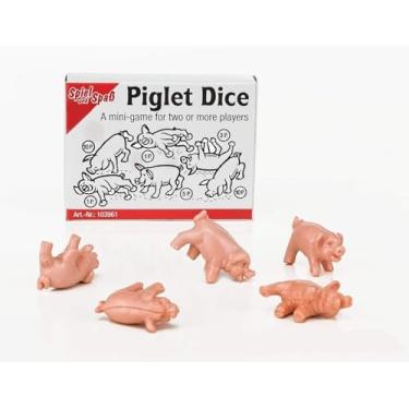 Imagem de Piglet dice - Roll Your Pigs - Throw The Pigs - Simple Funny Mini Game - 5 Mini Pig Figurines, Fun Party & Travel Game, Push-Your-Luck Pig Dice Set, Compact Game for Groups