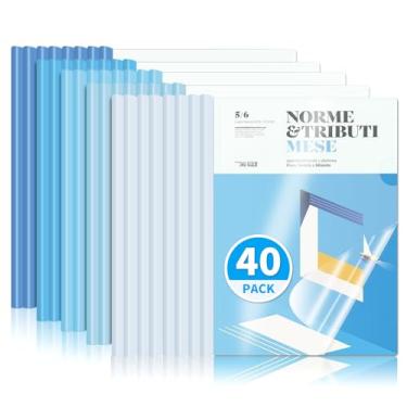 Imagem de WORPSON Pacote com 40, capas de relatório transparentes com barra deslizante, capacidade para 50 folhas – Pastas de apresentação para letras e folhas A4, fichários de currículo e documentos para