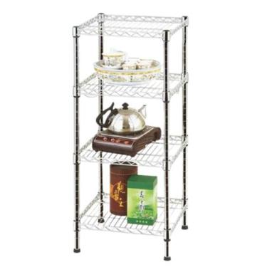 Imagem de Estante Cromada Multiuso Quadrada 4 Prateleiras Ajustáveis - Uteall