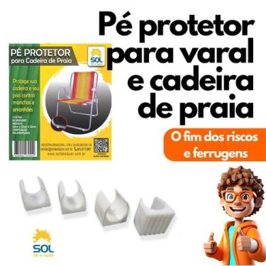 Imagem de Kit 4 Protetor de Pé para Cadeira de Praia e Varal de Chão Anti Risco 