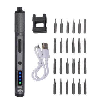Imagem de Naroote Chave de Fenda Elétrica, Conjunto de Chave de Fenda de Precisão Recarregável 24 Em 1 Com 3 Níveis de Torção Ajustáveis ​​e Luz LED, para Smartphones, Relógios, Câmeras, Reparo