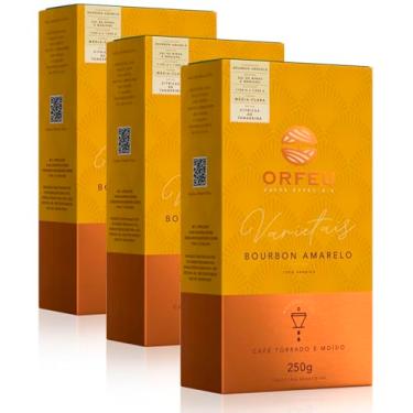 Imagem de Café Moído Premium Orfeu Bourbon Amarelo Kit 3 Pacotes de 250g