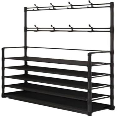 Imagem de Prateleira Organizadora 5 Niveis para Calcados e Roupas - Preta
