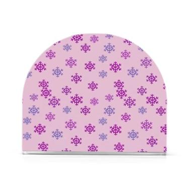 Imagem de Qilmy Lindo suporte de guardanapo acrílico de flocos de neve de Natal, porta-guardanapos para mesas cozinha restaurante decoração de casa, suporte decorativo moderno para guardanapos de coquetel de