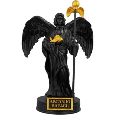 Imagem de Estátua São Rafael Arcanjo da Cura - Imagem Católica - Versão 2 (Cor Aurum Noctis)