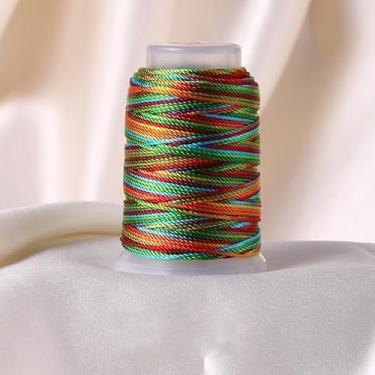 Imagem de Corda de pulseira colorida de 1 mm, fio fino encerado arco-íris resistente para fazer joias, colares, miçangas e artesanato - 50 jardas/rolo (Viper)