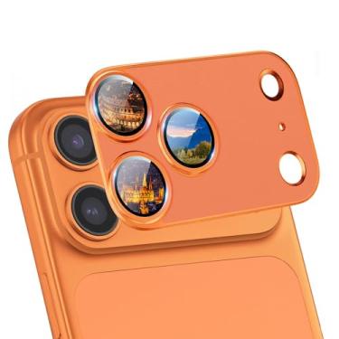Imagem de ZXZone Protetor de lente de câmera para iPhone 17 Pro, liga de alumínio de adesão forte e material de vidro de safira [proteção contra quedas] Capa de câmera de vidro temperado 9H capa de anel de