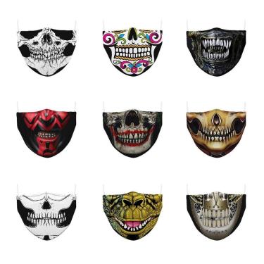 Imagem de Máscara facial Halloween Funny Digital Print, conjunto de 9