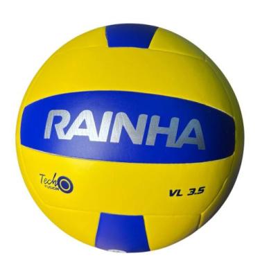 Imagem de Bola Volei Rainha 3.5 Oficial Quadra Areia Praia, Amarelo e Azul