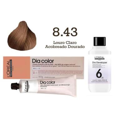 Imagem de Tonalizante Dia Color 8.43 Louro Claro Acobreado Dourado + Emulsão Rev