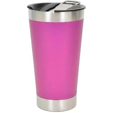 Imagem de Copo Térmico Inox para Cerveja e Café, 473ml, Aço Inoxidável, Isolamento Térmico, Portátil COR ROSA PINK