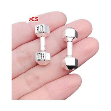 Imagem de Pingentes De Disco De Halteres De Fitness Em Prata, 10 a 32 Peças, Bri