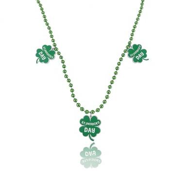 Imagem de Todenb Colar de Dia de São Patrício para mulheres, colar de trevo verde irlandês, com contas, acrílico, boa sorte, amor, coração, pingente, colares, acessórios para fantasia do dia de São Patrício