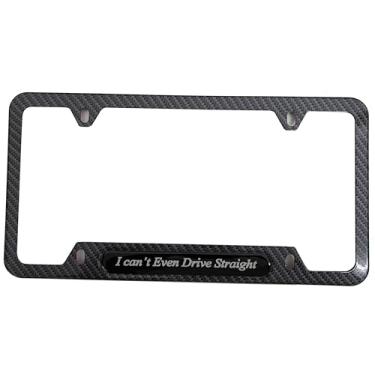Imagem de I Can't enev Drive placa reta placa de licença suporte de capa com parafusos aço inoxidável 1 peça (fibra de carbono)