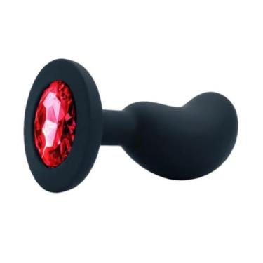 Imagem de Plug Anal Em Silicone Tamanho P Com Jóia Na Base Estimulador Anal Formato Bean Brinquedo Erótico PL144P