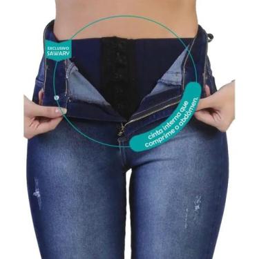 Imagem de Calça Jeans Feminina Super Lipo  Original Sawary com Cinta Modeladora,