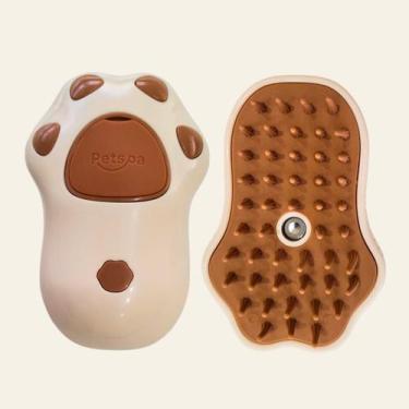 Imagem de Escova a Vapor para Pets  Formato de Patinha para Cães e Gatos, Remove