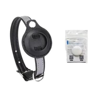 Imagem de Coleira De Couro Ajustável Para Animais De Estimação Com Rastreador GP