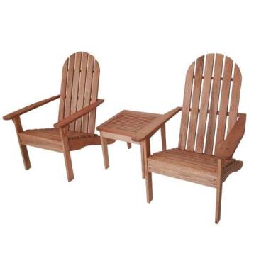 Imagem de Conjunto 2 Cadeiras Adironback sem Apoio e Mesinha de Centro Madeira M