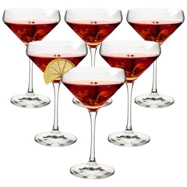 Imagem de UMEIED Copos de Martini, conjunto de 6 peças de copos de cupê de cristal, copo de coquetel grande e extravagante, copos de champanhe soprados à mão para presentes de café expresso Martini Manhattan